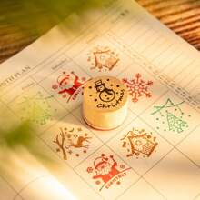 1/6 Stücke, vintage Blumenmädchen Dekoration Briefmarke Pflanze Gras Holz-Gummistempel für Scrapbooking Stationery DIY Handwerk Standard Siegel Kunstbedarf