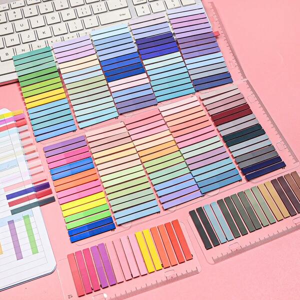 1 pièce, 320 pièces/set d'onglets/notes adhésives de couleur atténuée, signets transparents pour étudiants, bureau et lecture