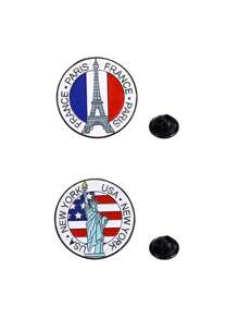 1/2 Peças Broche de Metal Esmaltado Original, Design da Estátua da Liberdade, Pizza, Torre de Pisa, Big Ben, Torre Eiffel, para Camisa, Jaqueta, Mochila, Chapéu, Mochila para Acessórios Escolares, Escritório, Camisas, Joias, Roupas de Halloween, Alfinete Engraçado e Fofo, Presentes para Professores