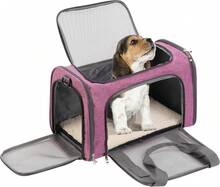 Transportín para mascotas, color rosa, transportín blando para gatos y perros, bolsa para viajar - Rosa Fucsia - Ver 9