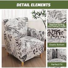 Local Delivery - Banquet Armchair Slipcover Printed Chair Covers With Arms Stretch Club Chair Slipcover Soft Armchair Sofa Covers Anti-Slip Furniture Protector For Dogs Pets Home Living Room Decor, 14 - A3 - 查看 2