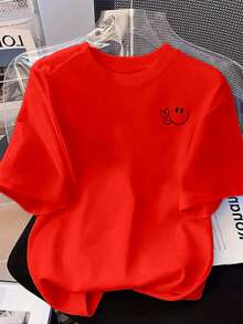 CAMISETA DE DAMA CON ESTAMPADO CARITA FELI MINI PARA ESTE VERANO IDEAL PARA GYM O CASUAL - Rojo - Ver 1