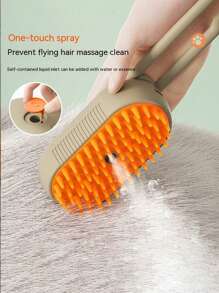 1 Pieza Peine vaporizador y masaje para mascotas, limpiador de pelo flotante para gatos y perros, sin necesidad de bañar, peine vaporizador de masaje sin enjuague, cepillo de un solo toque, carga USB, adecuado para gatos y perros, herramientas de cuidado diario, herramientas portátiles de acicalado de pelaje