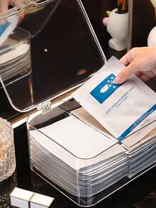 1 hộp đựng mỹ phẩm, hộp đựng khẩu trang trong tủ lạnh, hộp đựng đồ chăm sóc da có nắp chống bụi, chống thấm nước, hộp đựng nước hoa, thích hợp để bảo quản trong tủ lạnh, đựng phụ kiện & kẹp tóc, sắp xếp dụng cụ nhà bếp, giá trưng bày đồ dùng học tập - Trong sáng - Xem 4