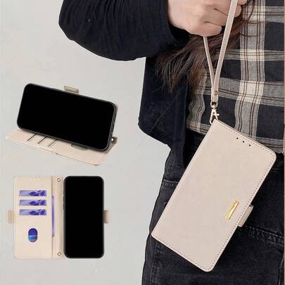 Notebook-Style Shrink Leather Cover Mobile Phone Case Smartphone Case Pro Plus Smartphone Case Card Storage Stand 16e 16 15 14 13 12 SE3 16 Pro 15Pro 15 Plus 13Pro MAX 7 8 11 SE3 11 Galaxy S25 Ultra A55 A25 5G Pixel 9 9 Pro 8a 9a Sharp AQUOS Wish 4 Wish 5 OPPO A3 5G Fujitsu F-53E