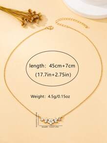 1pc Flower Leaf Heart Pendent Necklace, Bridesmaid Gift, Gift For Her