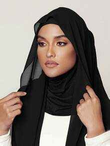 1 chiếc khăn trùm đầu Hijab cài áo có móc nam châm, khăn choàng voan 3 trong 1, mũ ống và khăn trùm đầu, vải voan mềm mại, thoáng khí, thích hợp mặc hàng ngày, lễ hội, cầu nguyện và hành hương - Khăn trùm đầu 3 trong 1 - Xem 6