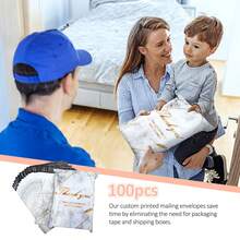 100pcs Fun Gift Express Packaging Bag 14.8 * 9.8 Inches,Bolsas De Empaque,Shipping Bags, Waterproof And Self Sealing Multi-Purpose Express Bag, Used For Self-Adhesive Bags In Offices, Gift Mailing,Transportation Back To School - đá cẩm thạch - Xem 6
