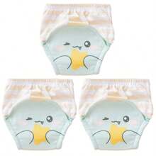5pcs/Pack Baby Washable Potty Training Pants With Printed Patterns, Reusable Baby Underwear For Toilet Training, Suitable For Newborn, Toddler Boys And Girls