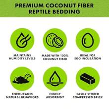 TXHF Coconut Husk Brick Organic Bedding For Reptiles Made With 100% Coconut Fiber Ideal For Tropical Habitats And Egg Incubation