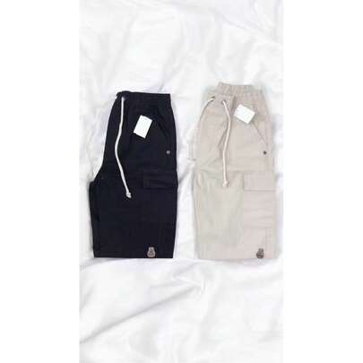 Kit  2 De bermudas Shorts cargo infantil com cintura elástica 4 bolsos