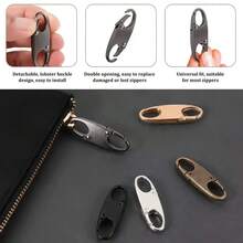 4 Packs Anti-Theft Zipper Clips – Secure Locking Zipper Pulls Replacement – Versatile Black Multi-Purpose Hooks – Double Opening Universal Connector