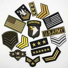 3/6pcs American Flag Tactical Patches, Heat Seal And Loop Backing, Suitable For Clothes, Backpacks, Hats, Vests, Bag Decoration - Green - View 10