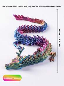 Adorno de una pieza con forma de dragón impreso en 3D, con articulaciones completamente móviles, colores ricos y detalles realistas. Se puede utilizar para decoración del hogar, paisajismo de bonsái, paisajismo de acuarios. Juguete antiestrés creativo con forma de dragón. Perfecto para regalos de cumpleaños, Navidad y Halloween.