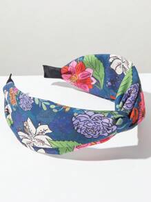 1 Stück Retro Mehrfarbig Blumenmuster Boho Stil breiter Haarreif, Damen Sommer Strand Haarschmuck, Sommer Urlaub, Strand Accessoires, Haraccessoires
