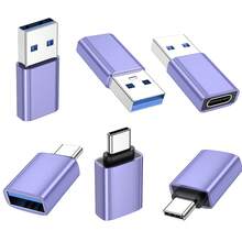 USB 转 USB-C 适配器 6 件装，[3 个 Type-C 母头转公头充电器转换器] 和 [3 个 USB-C 公头转 USB 母头] 兼容 17/16/15 Pro Max/15 Plus/14/13/12 和 Galaxy S24/S23/S22/S21 - 彩色 - 查看 3