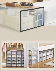 Shoe Storage Box - Black+Transparent - View 3