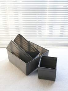 1 件纯色牛津布收纳盒，防水收纳袋，可折叠内衣隔层收纳盒，小尺寸桌面收纳盒，衣柜收纳，灰色抽屉式收纳盒