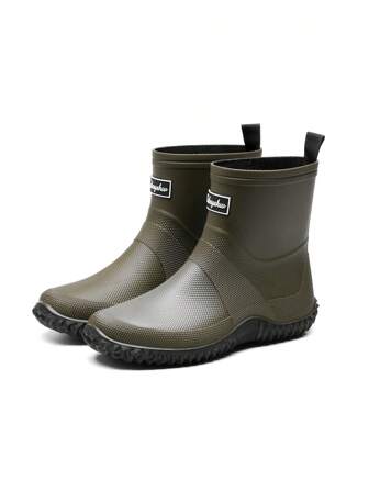 1 双男女通用轻便防滑高筒雨靴，柔软可折叠户外徒步长筒防水靴，通勤鞋套，适合情侣