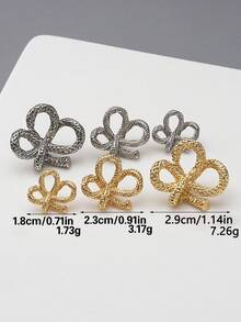 5pcs/Pack Vintage Geometric Twisted Knot Asymmetric Metal Buttons, Decorative Buttons For Coats, Shirts, Sweaters, Jackets, Clothing DIY Sewing Accessories - Multicolor - View 3