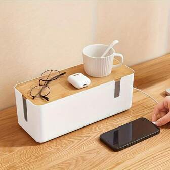 Multi-Port Power Strip Organizer Box, Desktop Charging Cable Management Box For Living Room, Back To School, School Supplies