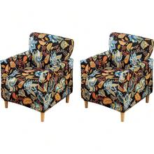 Local Delivery - Banquet Armchair Slipcover Printed Chair Covers With Arms Stretch Club Chair Slipcover Soft Armchair Sofa Covers Anti-Slip Furniture Protector For Dogs Pets Home Living Room Decor, 14 - A5 - 查看 9