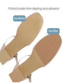 Shoe Soles Anti-Slip Stickers Forefoot Wear-Resistant Non-Slip Pads Self-Adhesive Shock-Absorbing Sole Protection Stickers 1pc - Khaki - View 5