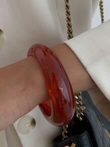 1 Stück Retro Harz Manschetten Armband, elegantes luxuriöses Urlaubsparty Accessoire, Paar Metall Schmuck Geschenk für den täglichen Gebrauch