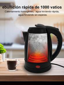 2 litros Hervidor eléctrico ebullición rápida, diseño elegante y funciones de,Ideal para un uso rápido y sencillo,Acero inoxidable,1000W. - Tipo de Enchufe A USA (110-127V) - Ver 3