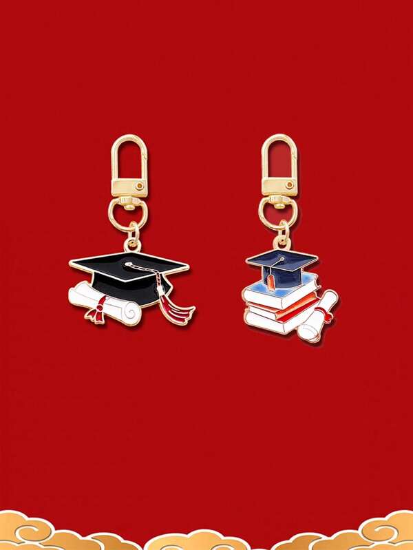 20/30 Stück Graduierung klassisch Doktorhut Quaste Schlüsselanhänger, kreative Buch Schriftrolle Legierung Anhänger, Graduierung Einschulung Party Geschenk Motivation, Student Handy Tasche Deko, Lehrer Tag Geschenk Souvenirs im September Auto Zubehör Taschenbaumler Cartoon