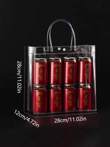 20pcs/Pack (20*20*8cm) Birthday Party Gift Bags, Transparent Reusable Waterproof Multipurpose Holiday Gift Tote Bags