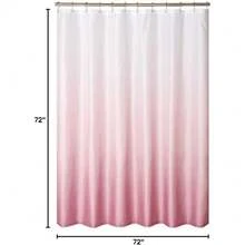 Local Delivery Gold Ombre Shower Curtains, Gold And White Fabric Gradient Shower Curtain, Textured Fabric Waterproof Bath Curtain, Decorative Bathroom Accessory, 54x78inch, Stall Size - Pink - View 8