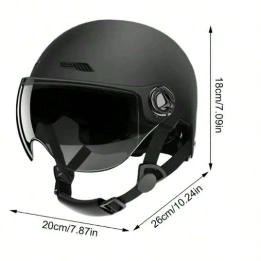 Motorcycle Helmet For Men Women Classic Retro Scooter Half Helmet Ultralight Cycling Helmet MTB Bike Bicycle Motorcycle Helmet - Black - View 1