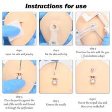 Belly Button Piercing Kit Gun Belly Piercing Kit Belly Button Piercing Gun Navel Piercing Kit Belly Button Ring Piercing Kit Pink Belly Piercing Gun - Pink - View 7