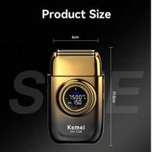 Kemei KM-T228 新款男士电动剃须刀，配备 1400mAh 大容量锂离子电池，3 档可调速度，液晶显示屏，可剃须和修剪胡须，刀片可去除面部毛发，是送给丈夫或父亲的理想新年礼物。 - 彩色 - 查看 9