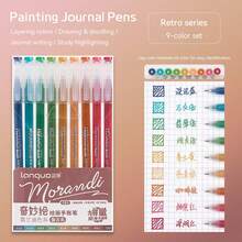 朗果经典手账本18/72/153/180色套装 每盒9支笔 大容量手账本中性笔 绘画笔 适用于办公 绘画 涂鸦 插画 美术 学生文具用品 返校 母亲节 妈妈的礼物