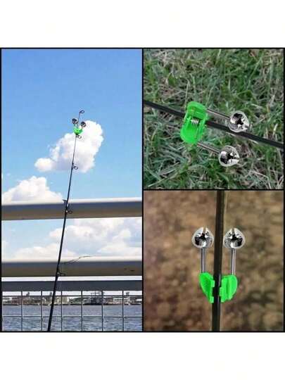 10pcs Fishing Bite Alarm, Plastic Clamp Bell For Sea Fishing Rod, Tackle Accessory