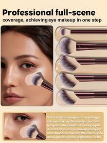 [Champagne Gold ]18-20-22-25-30 Pcs Makeup Brush Sets Premium Synthetic Hair Eyeshadow Blending Brush Sets Cosmetics Tools - 酒紅色 - 查看 2