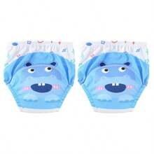 4 Stück dünne positionierte Tierdruck Baby Jungen/Mädchen Trainingshosen, weich & bequeme wiederverwendbare Stoffwindeln, unverzichtbares Geschenk für Babys