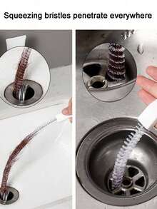 45厘米/60厘米柔性水槽堵塞清除刷，适用于清洁厨房和浴室排水管及溢水口 - 彩色 - 查看 8