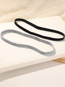 5 件纯色男士弹性防滑头带，适合休闲、运动和日常佩戴，发饰，发带，男士度假配饰，男士配饰，男士配饰，足球发饰，棒球配饰