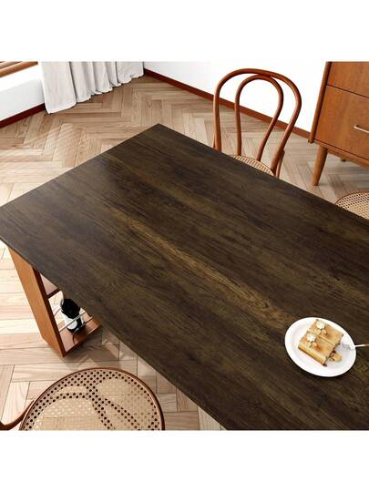 Roll Dark Bruin Wood Grain Self Adhesive Wallpaper Added Thickness Ready To Peel Separate Vinyl Contact Paper Kitchen Countertop Cabinet Furniture Renovation Film Bedroom Living Room Wand ation DIY Easy Installation Removable 17.7inX196.8/118.1/39.3in Stickers view 4