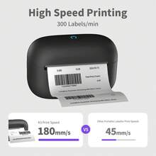 Label Makers - Barcode Label Printer Bluetooth Label Maker Portable Thermal Printer For Small Business, Address, Barcode, Logo, Clothing, Sticker Printers For Phones & PC, Black Pink White Yellow - màu đen - Xem 7