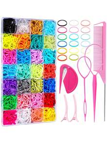 1006PCS Random Color Elastic Hair Bands,Mini Hair Rubber Bands For Hair,With Hair Clips Hair Tail Tools, Hair Accessories Set For Girl, Baby, Kids,Toddle