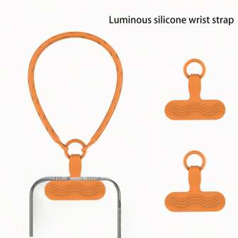 1pc Minimalist Silicone Wristband Phone Lanyard + Silicone Clip, Durable Key Chain, Bag Strap, Universal Phone Case Holder