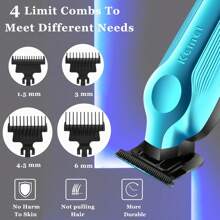 Kemei [Summer & Travel Beauty] Kemei KM-264 Professional Hair Clipper | USB Fast-Charge Sculpting Shears With 4 Stop Combs And Ceramic Blade | LED Digital Display Beard Trimmer, Perfect For DIY Haircuts In The Sunny Season