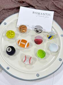 发夹 5 件可爱迷你运动发夹（篮球、足球、棒球、乒乓球），节日送给她的完美礼物发饰优雅爪夹，学校用品，大学