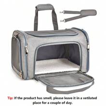 1pc Portable Cat Carrier Bag, Foldable Pet Tote With Breathable Mesh, Suitable For Small Dogs And Cats Cat Carrier Cat Bag - Grey - View 7