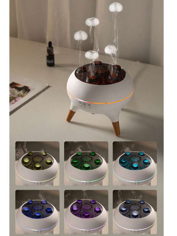SEAGO Jellyfish Humidifier, Essential Oil Diffuser, 7-Color Changing Mood Lamp, Ideal For Party, Date, Home Decor, Jellyfish Mist & Direct Spray Dual Modes, Automatic Jellyfish Mist Synchronized With Music, Large Water Tank, 2 Mist Settings (4/8 Hours), Fine Mist, No Wet Desk