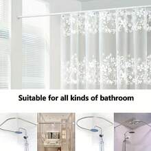 1 件 PEVA 浴室浴帘衬垫，白色塑料花形浴帘，防霉，防水，PEVA 浴帘衬垫配有塑料挂钩和金属索环，坚固耐用，浴室配件，房间配件家居浴室装饰秋季装饰 - 彩色 - 查看 5